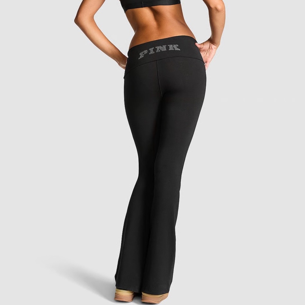 PINK Victoria's Secret Women's Black Flare Pants